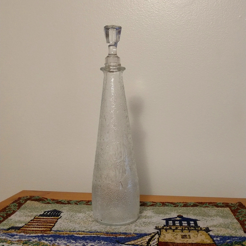 Vintage 13" General George Washington Clear Glass Decanter with Stopper A70 11A